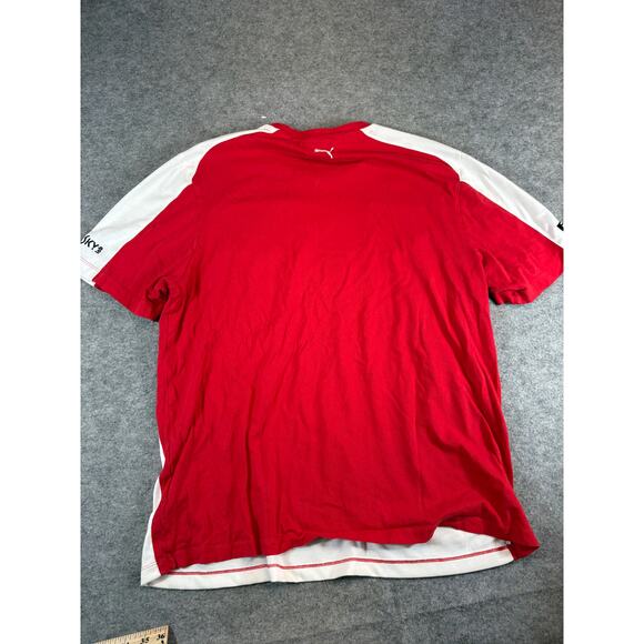 Puma Scuderia Ferrari F1 Racing T Shirt Mens XL Red Colorblock Santander Pirelli - Picture 8 of 8